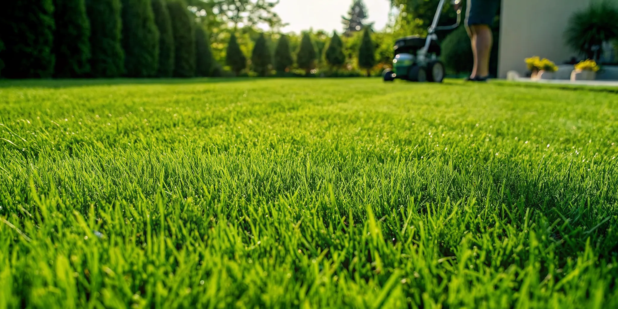 A healthy green lawn after receiving professional weed control and fertilization.