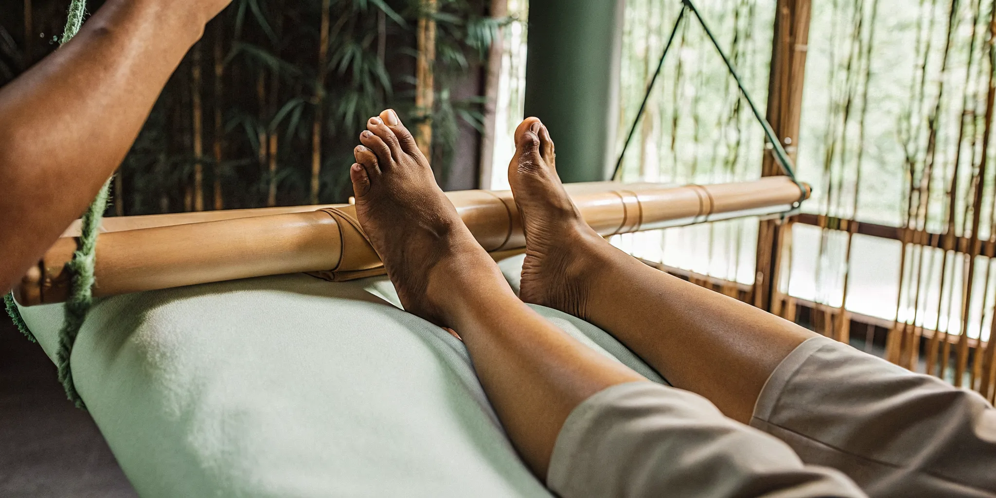 Ashiatsu therapeutic massage technique at a New Orleans studio