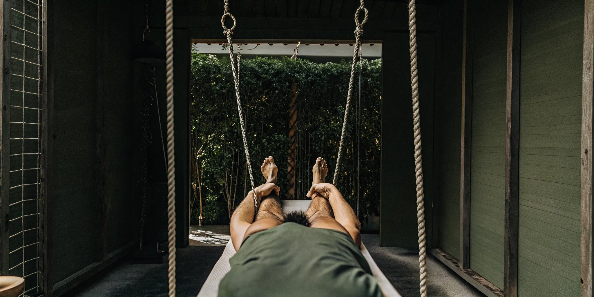 Athlete receiving Ashiatsu massage for recovery