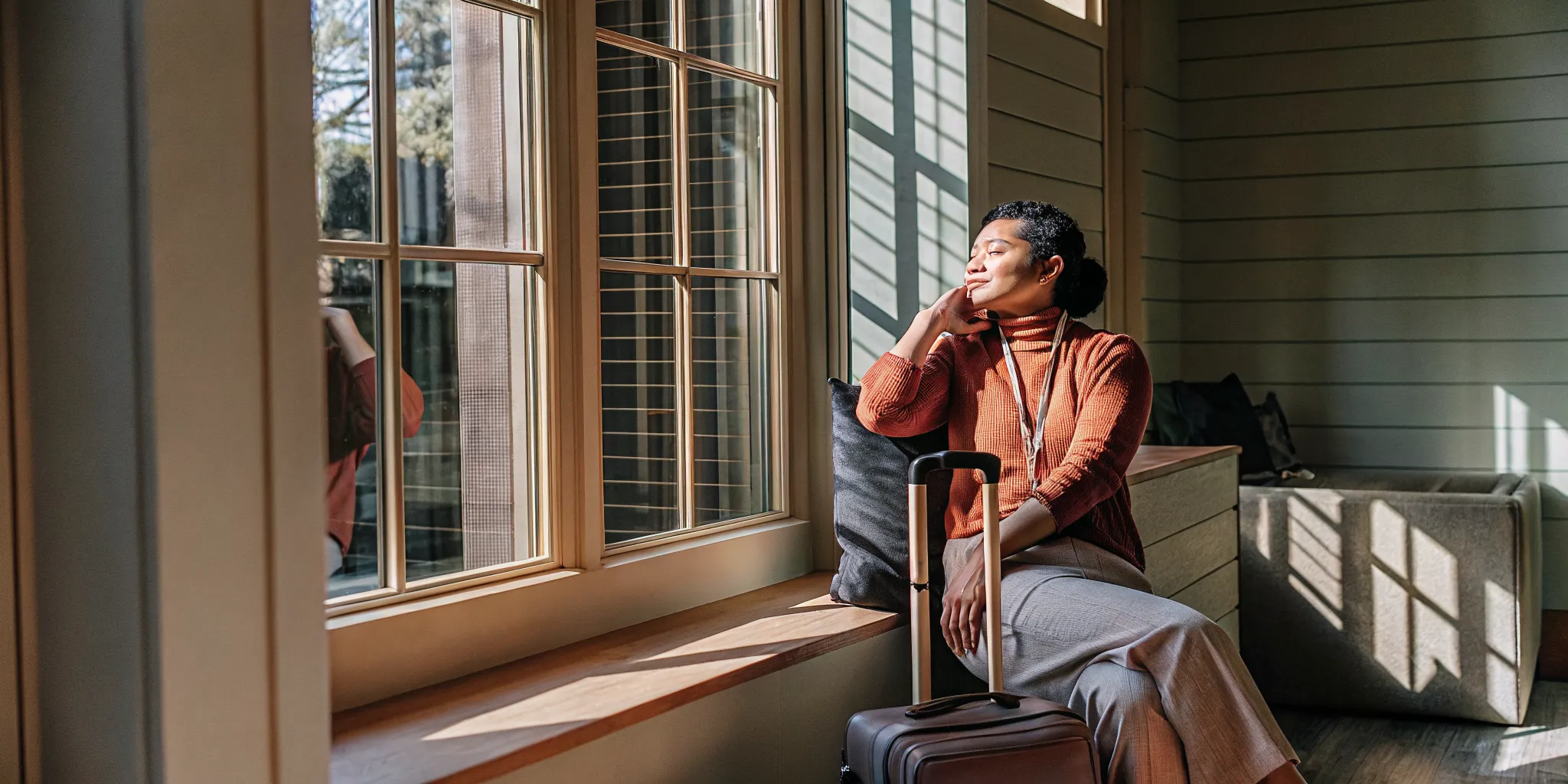 Relaxed business traveler after a downtown New Orleans massage