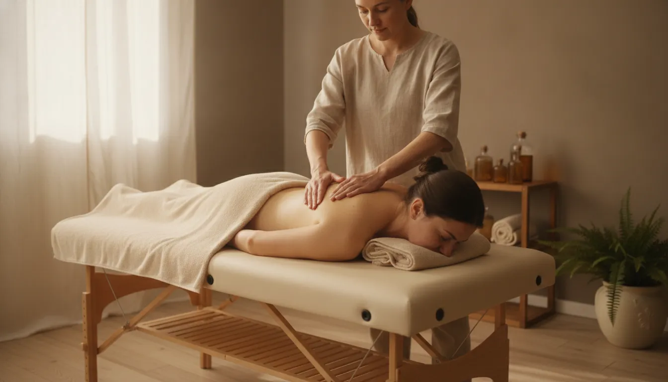 Therapeutic massage session in a New Orleans studio