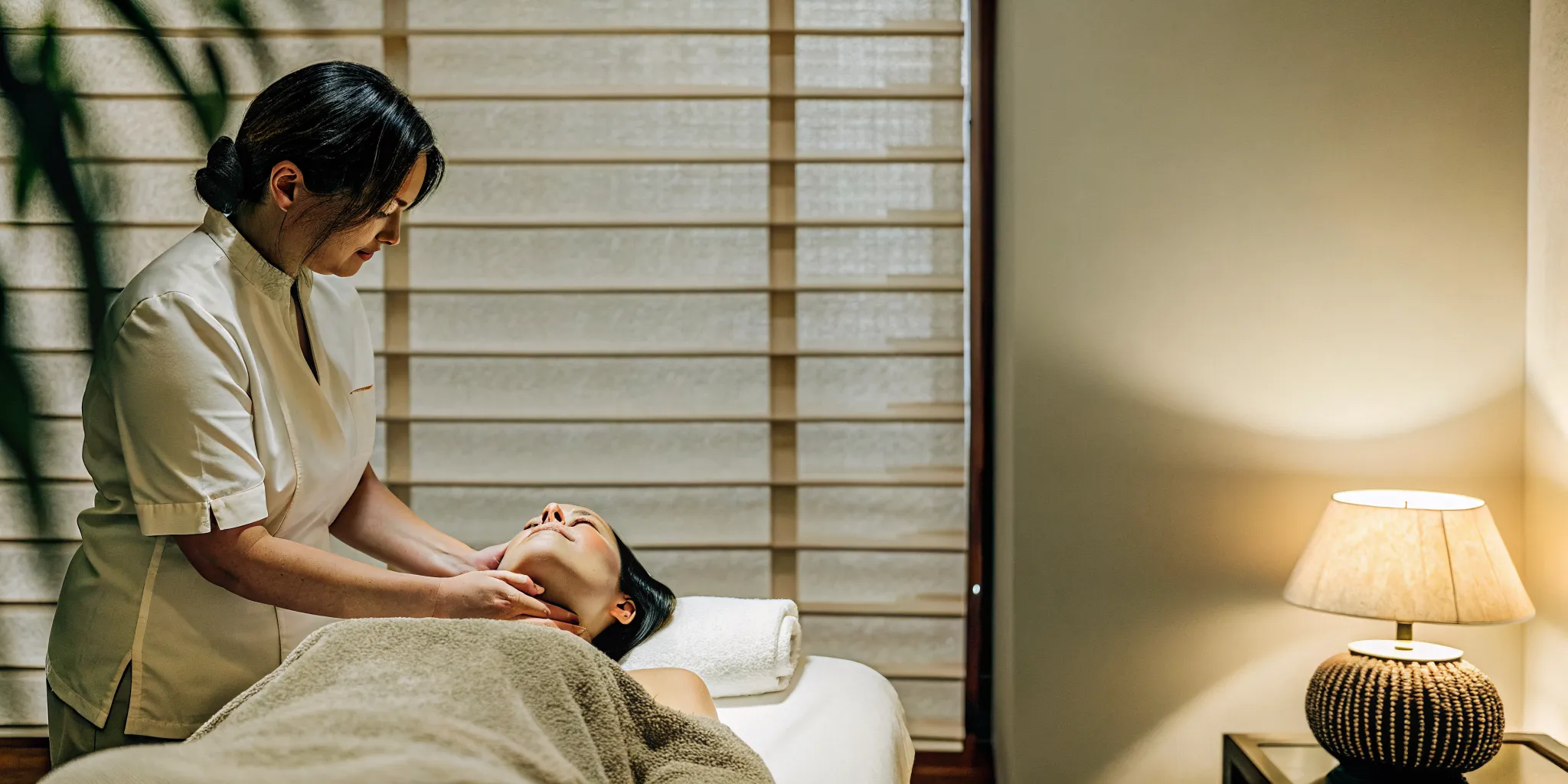 Therapeutic massage for sleep focusing on neck and shoulder relaxation
