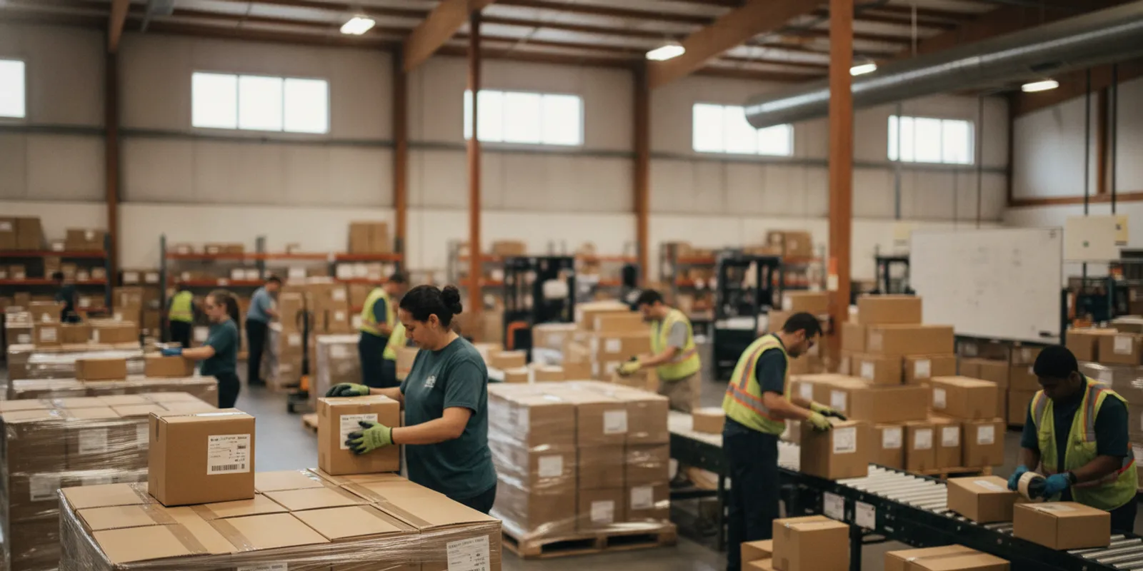 Corrugated cartons prepared for store shelves and parcel orders