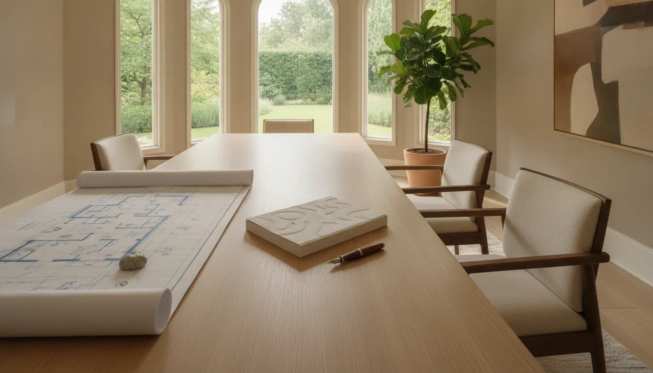 Luxury staffing agency hiring brief prepared in a private estate office