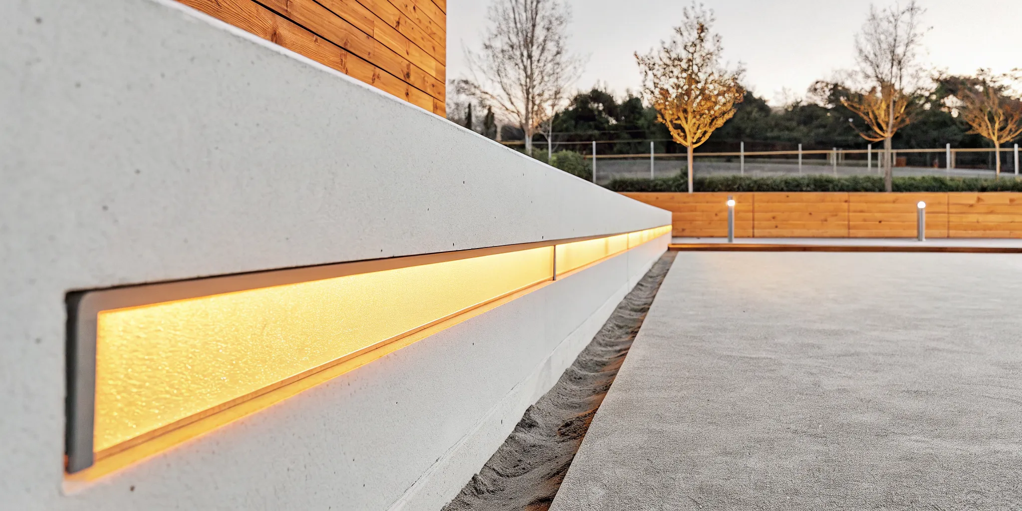 Shielded LED fixture used for controlled bocce court lighting