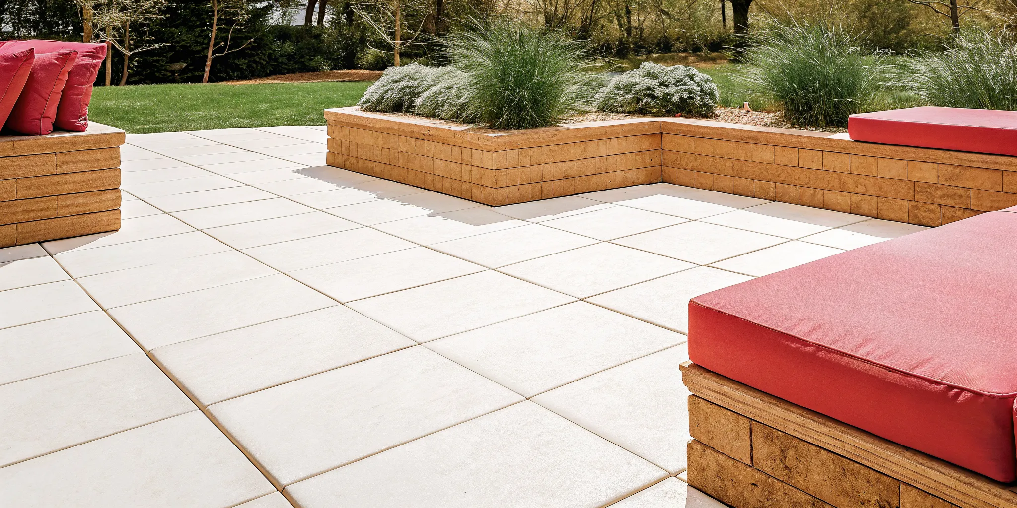 24x24x2 pavers forming a modern Long Island patio