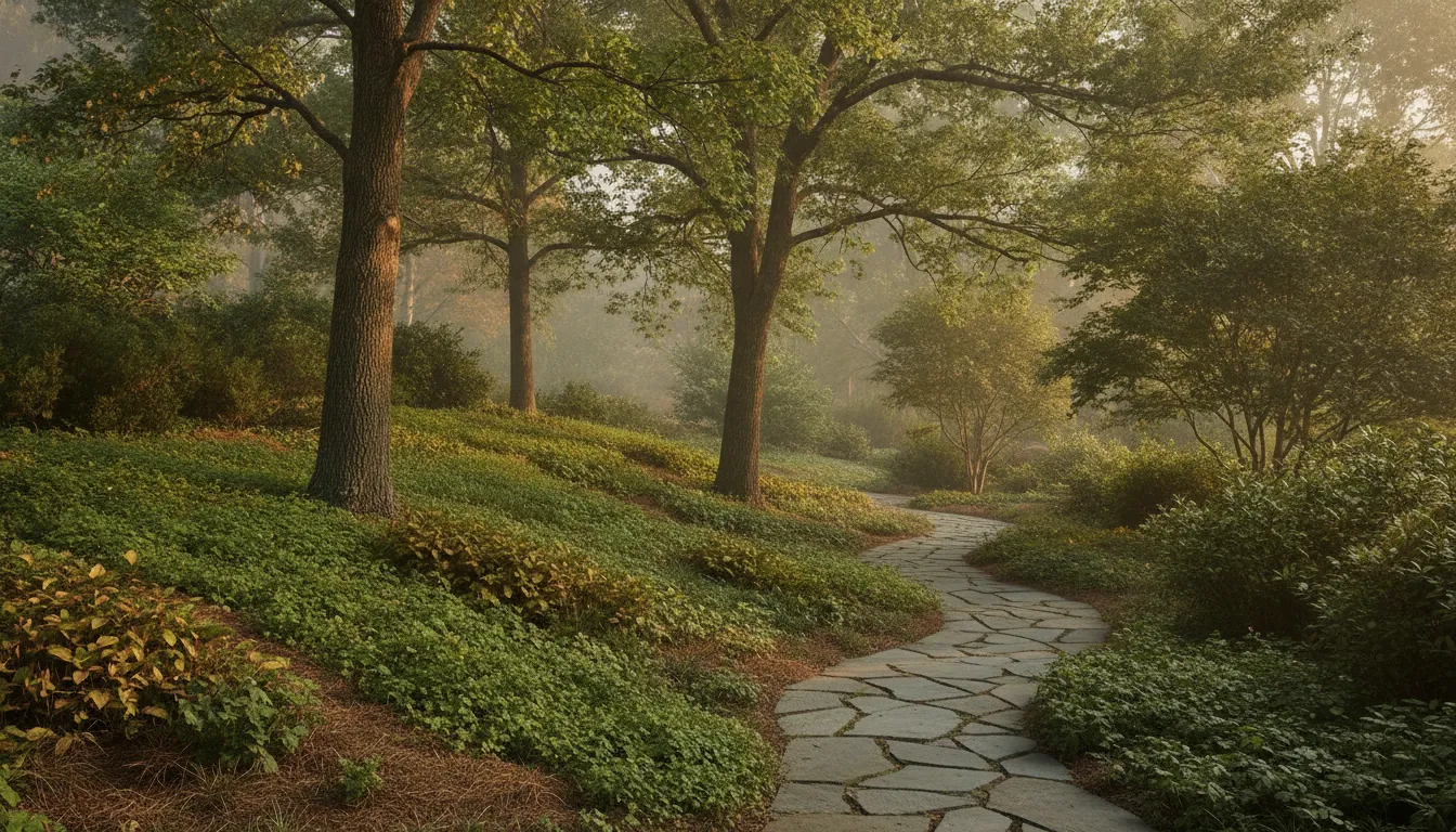 Native grasses and perennials arranged on a Long Island landscape slope