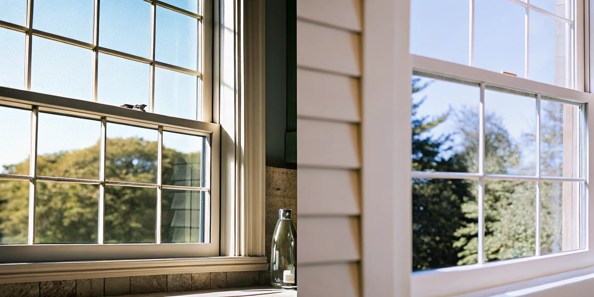 Wood and low-maintenance window materials for a Colonial home