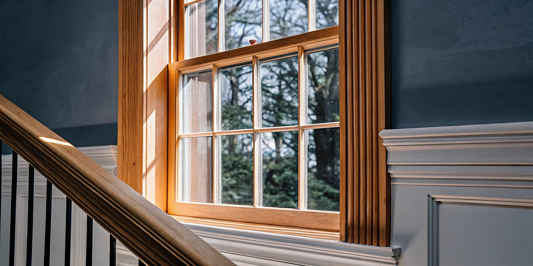 Energy-efficient wood-clad window with traditional Colonial trim