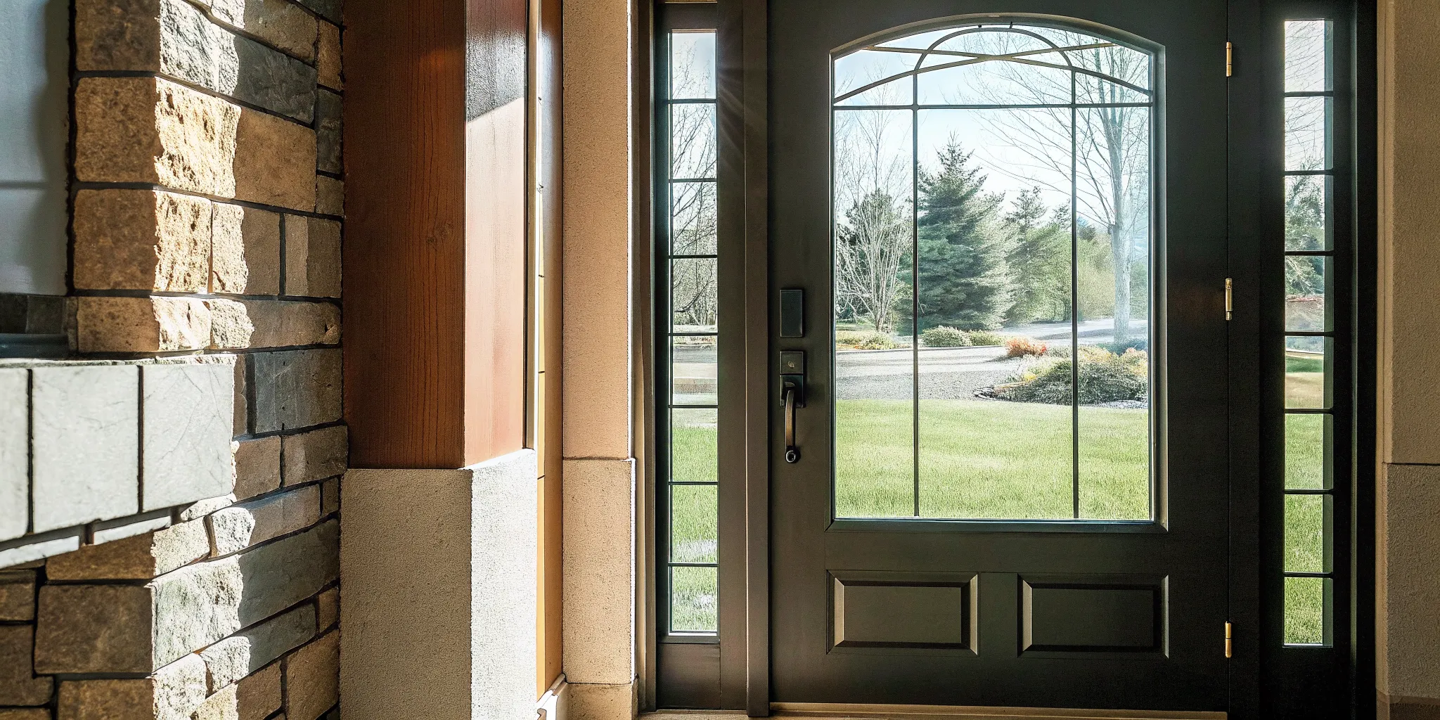 Cosello Construction modern steel security door on a South Jersey home entry