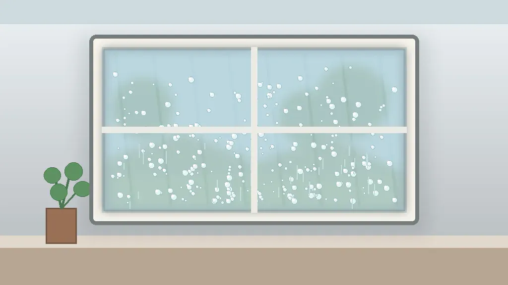 Window condensation inside house on a residential double-pane window