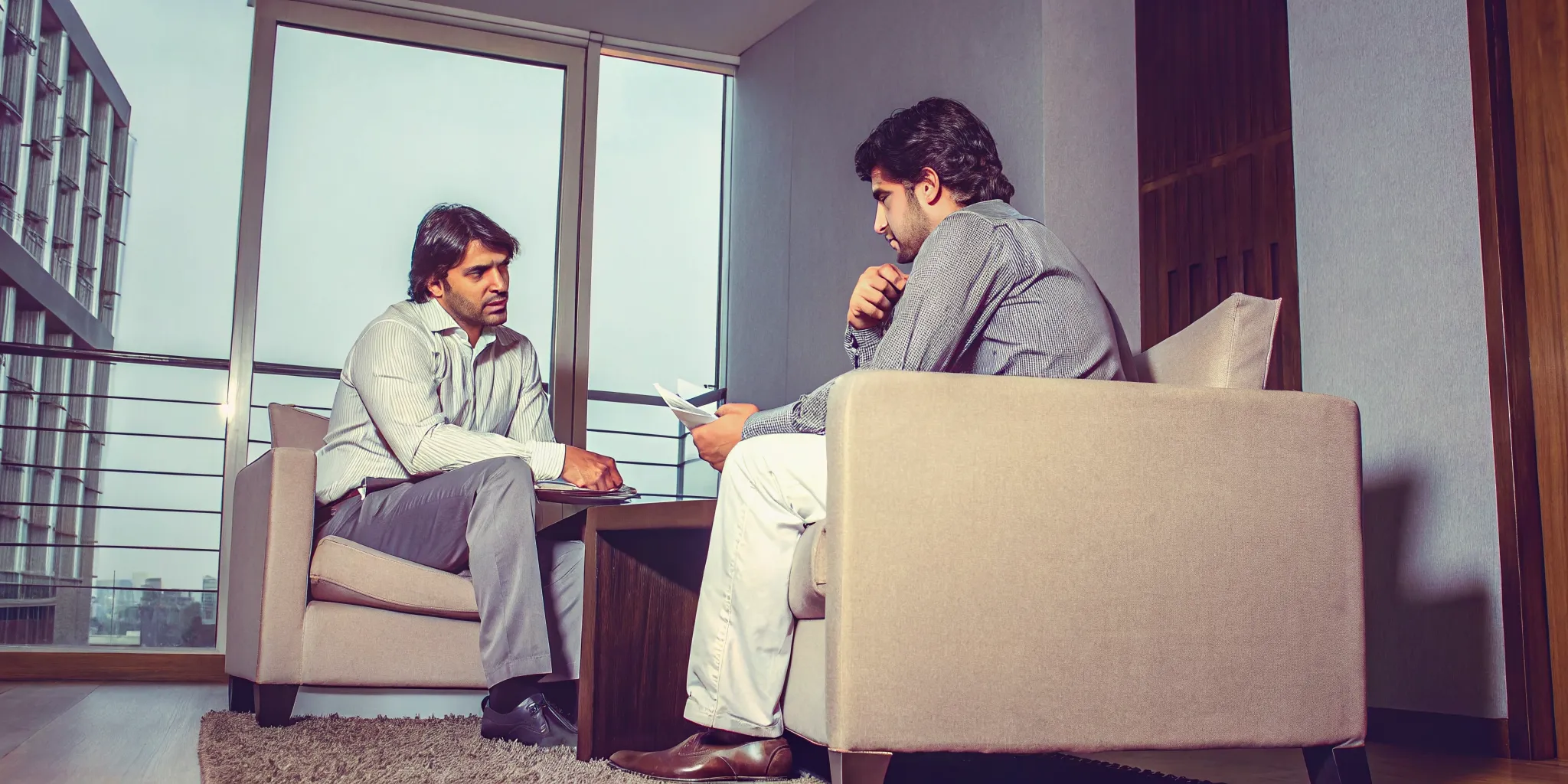 CEO discussing leadership priorities during an executive coaching session