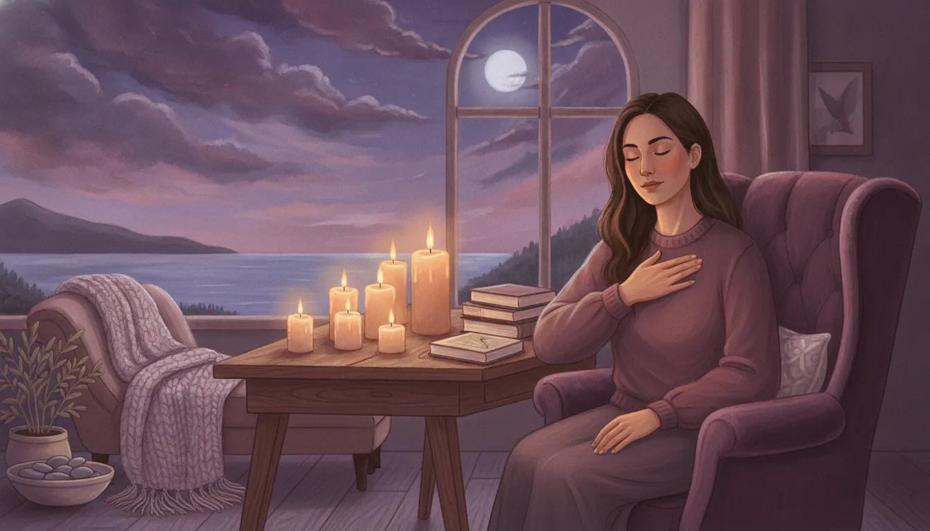 Woman using nervous system regulation during career transition stress for women.