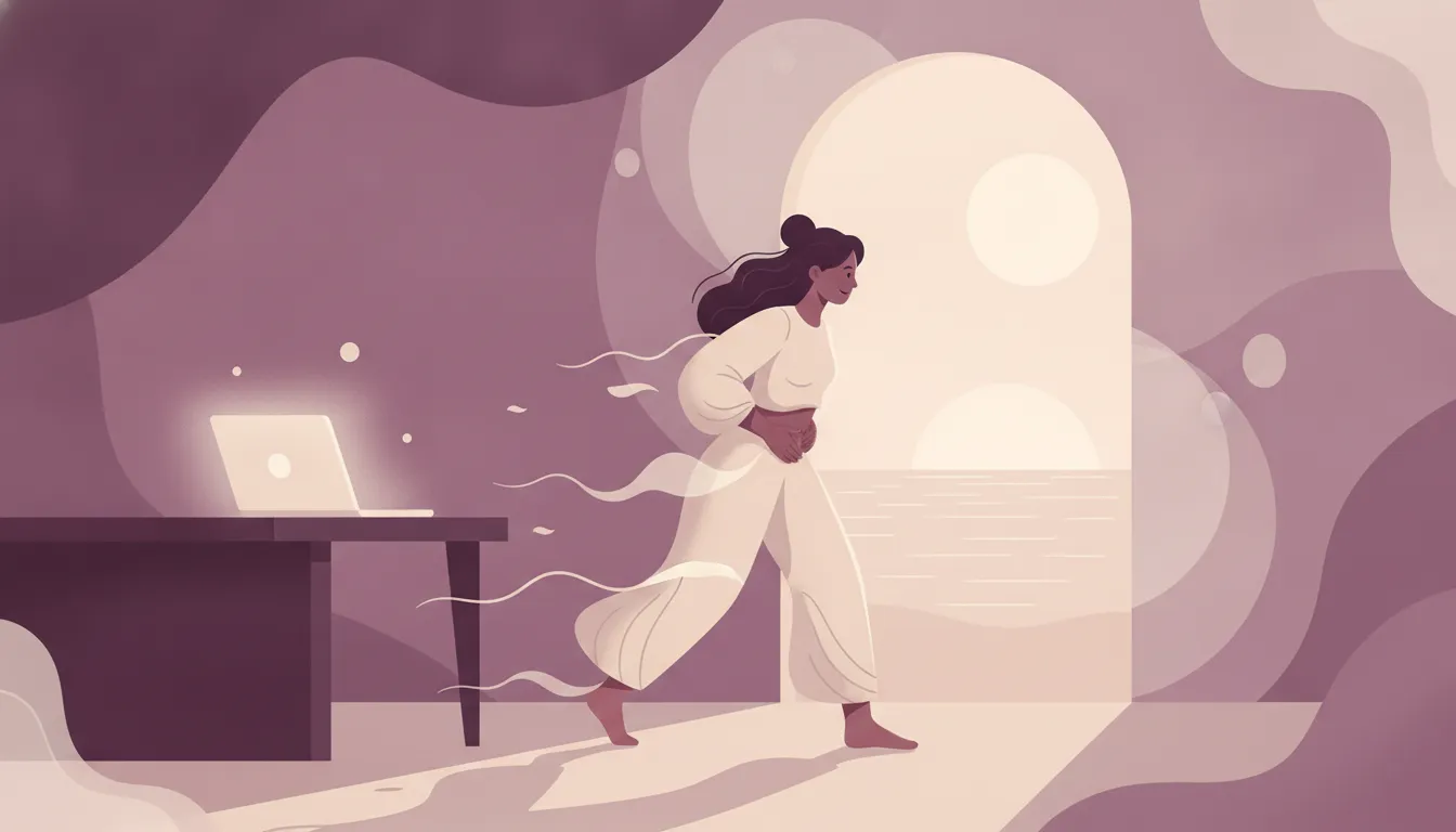 Body-first support for career transition stress for women before a decision.