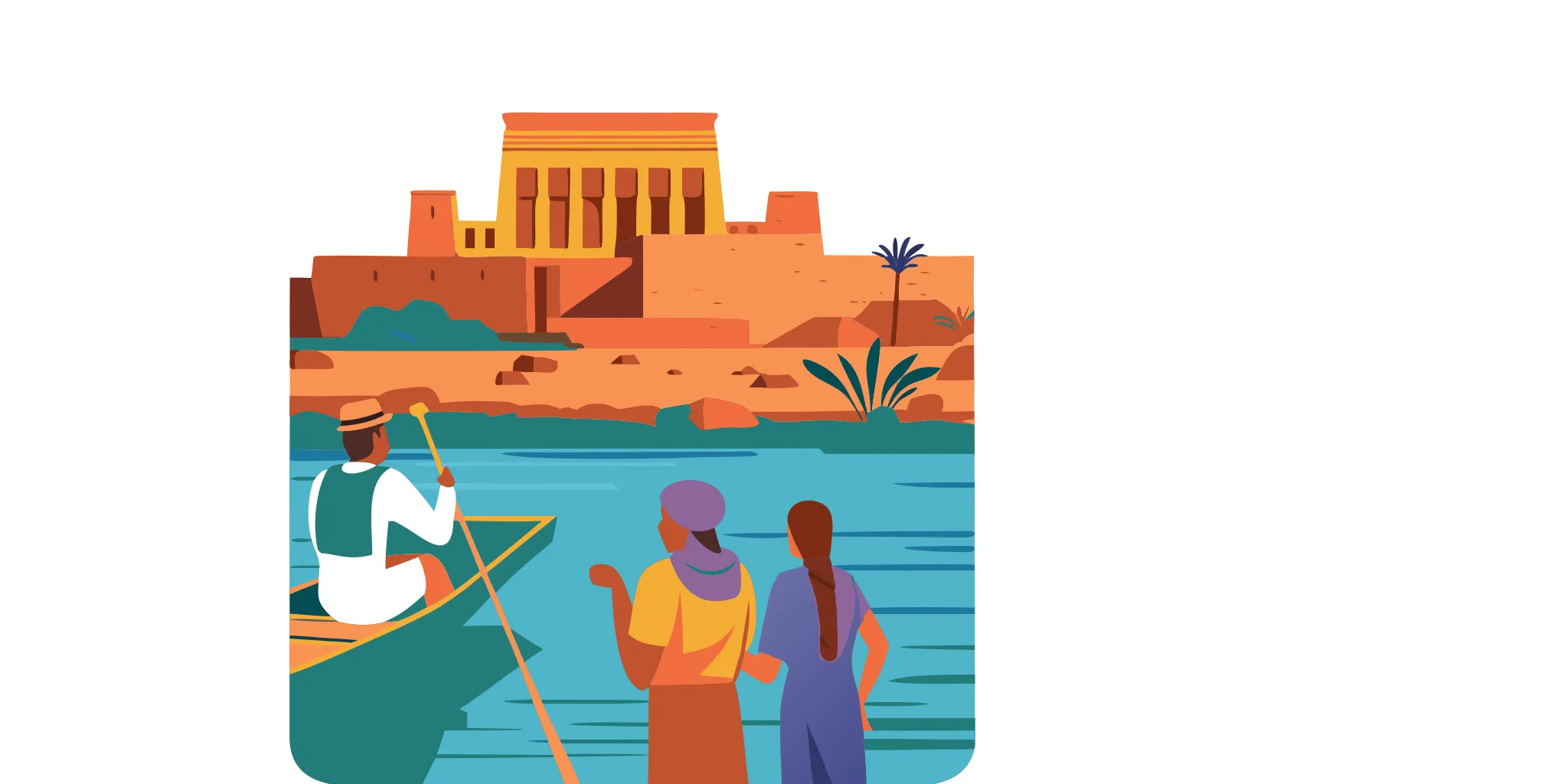 Egypt tours for seniors exploring a temple with a local guide