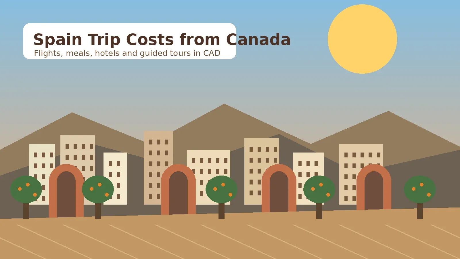 How much does a trip to Spain cost from Canada, with Spanish architecture and travel planning details