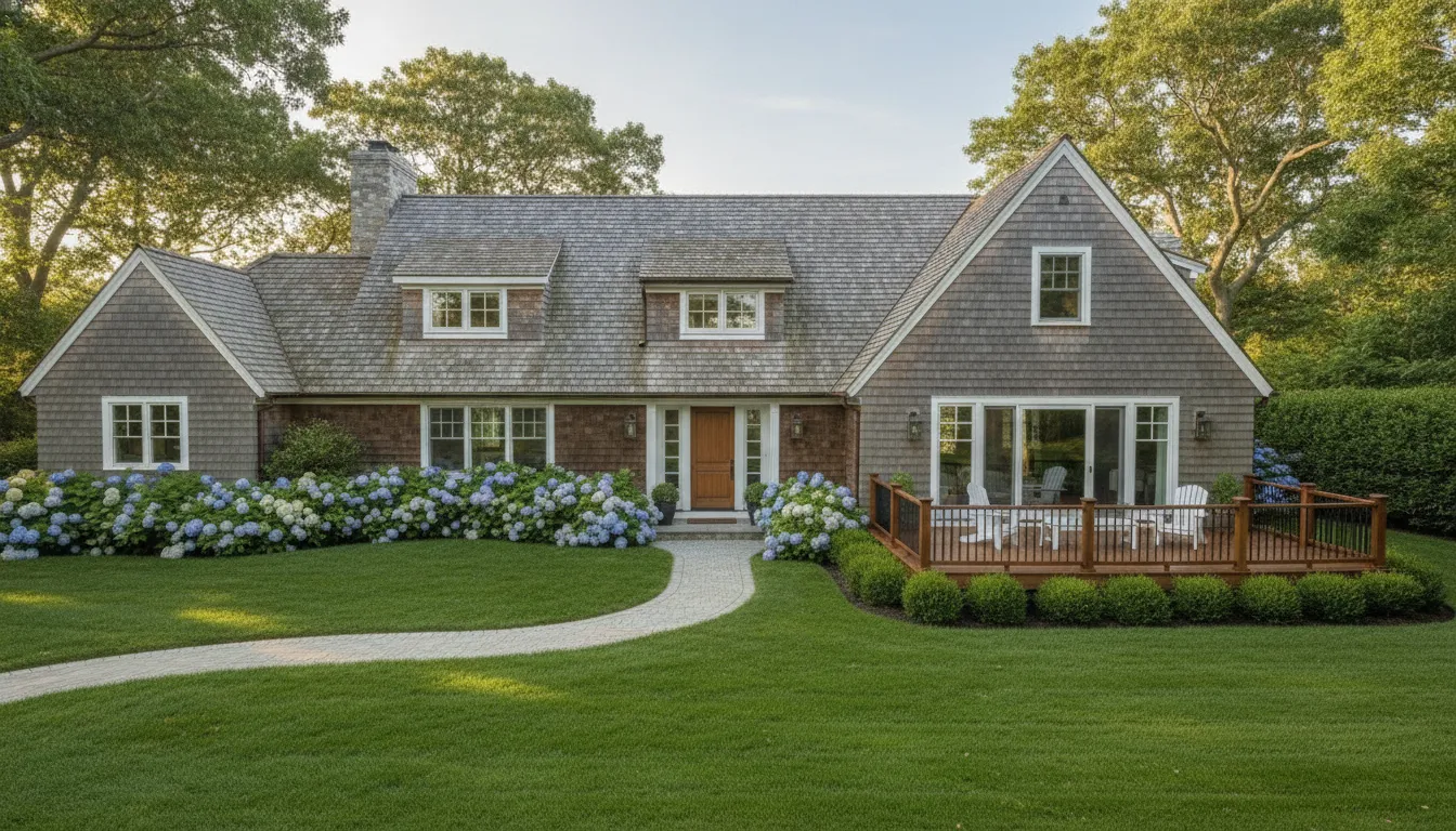 Cedar shake roof on a coastal Long Island home