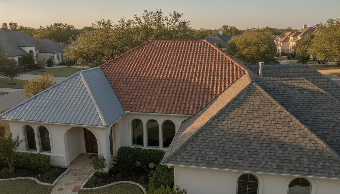 Roofing material options for a Texas home