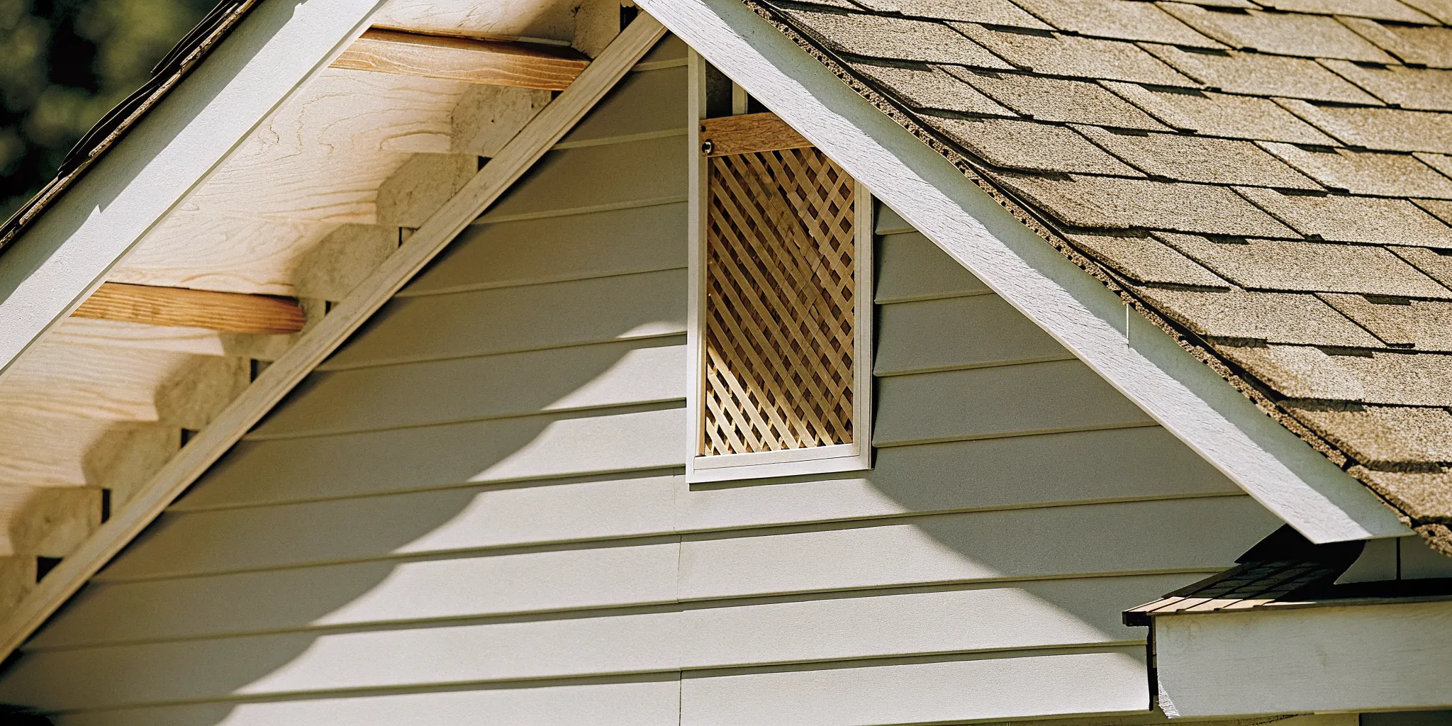 Roof ventilation airflow through soffit intake and ridge exhaust vents on a Texas home