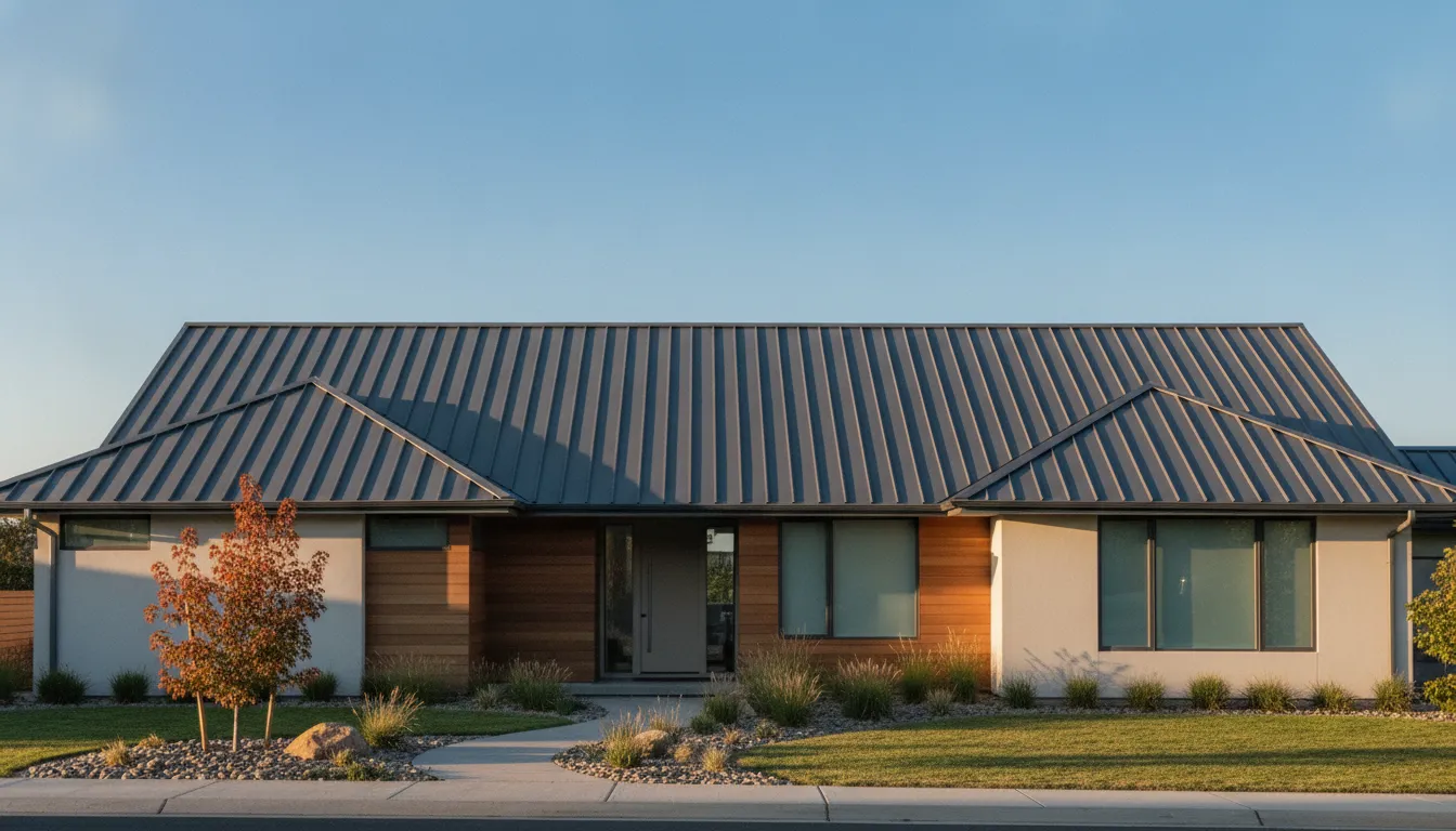 Standing seam metal roof on a Texas home