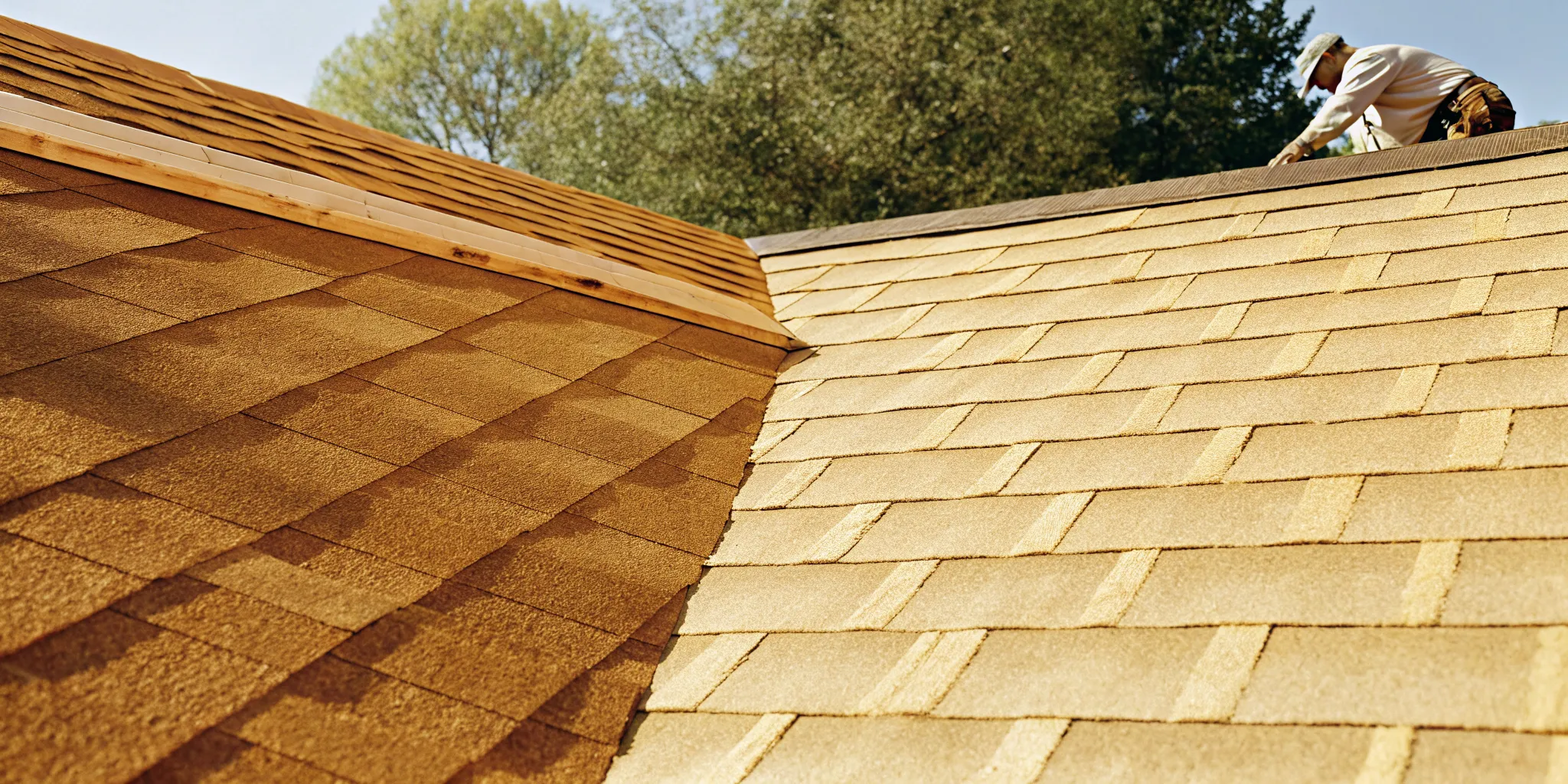 Roof repair vs replacement comparison on a Texas asphalt shingle roof