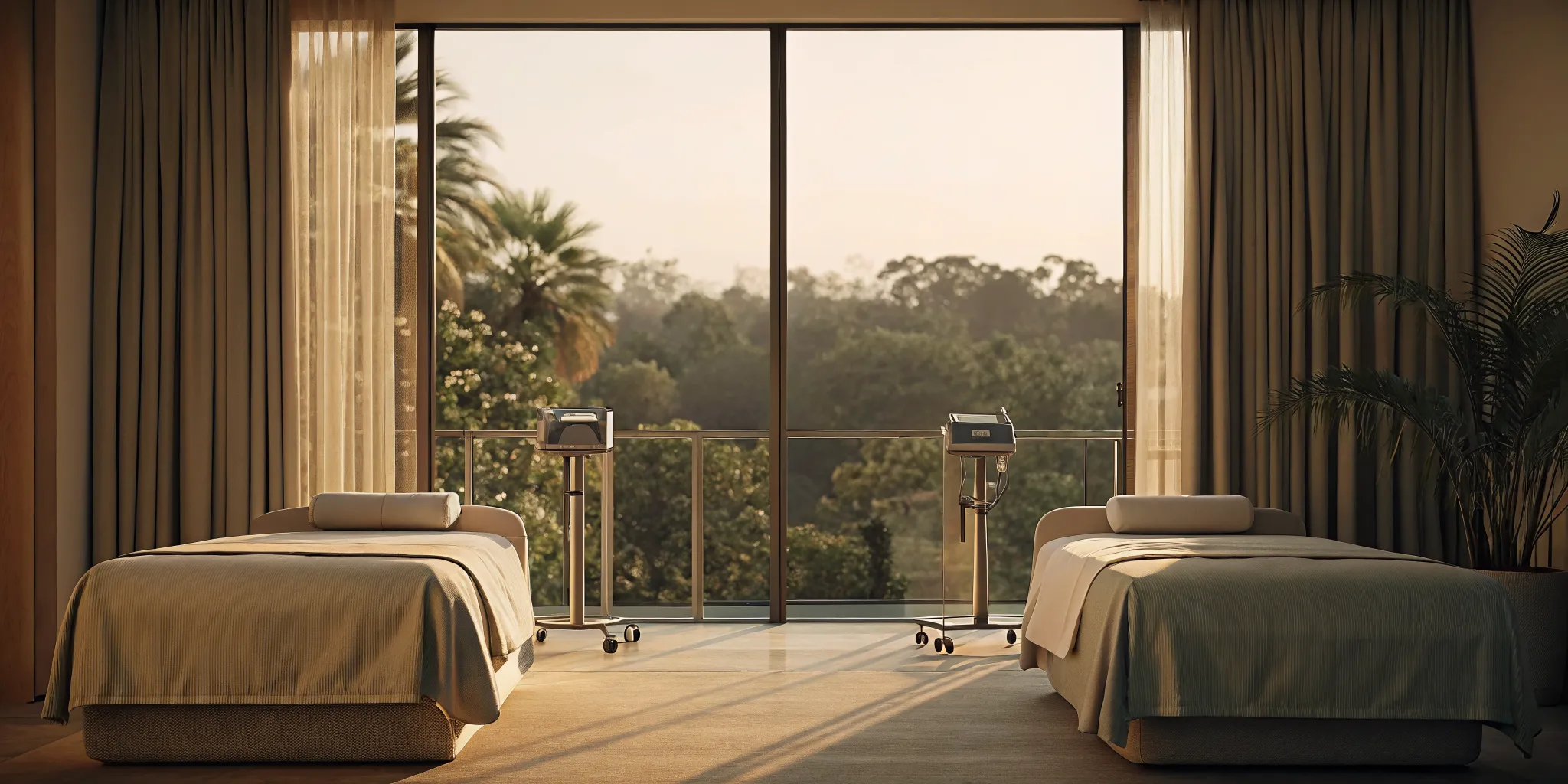 Calm private room at a medical detox center in Los Angeles