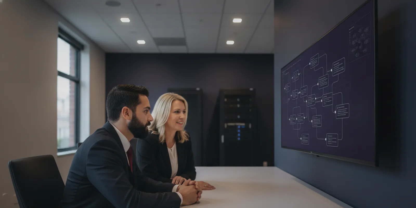 MSP owner and operations leader reviewing a service delivery dashboard together