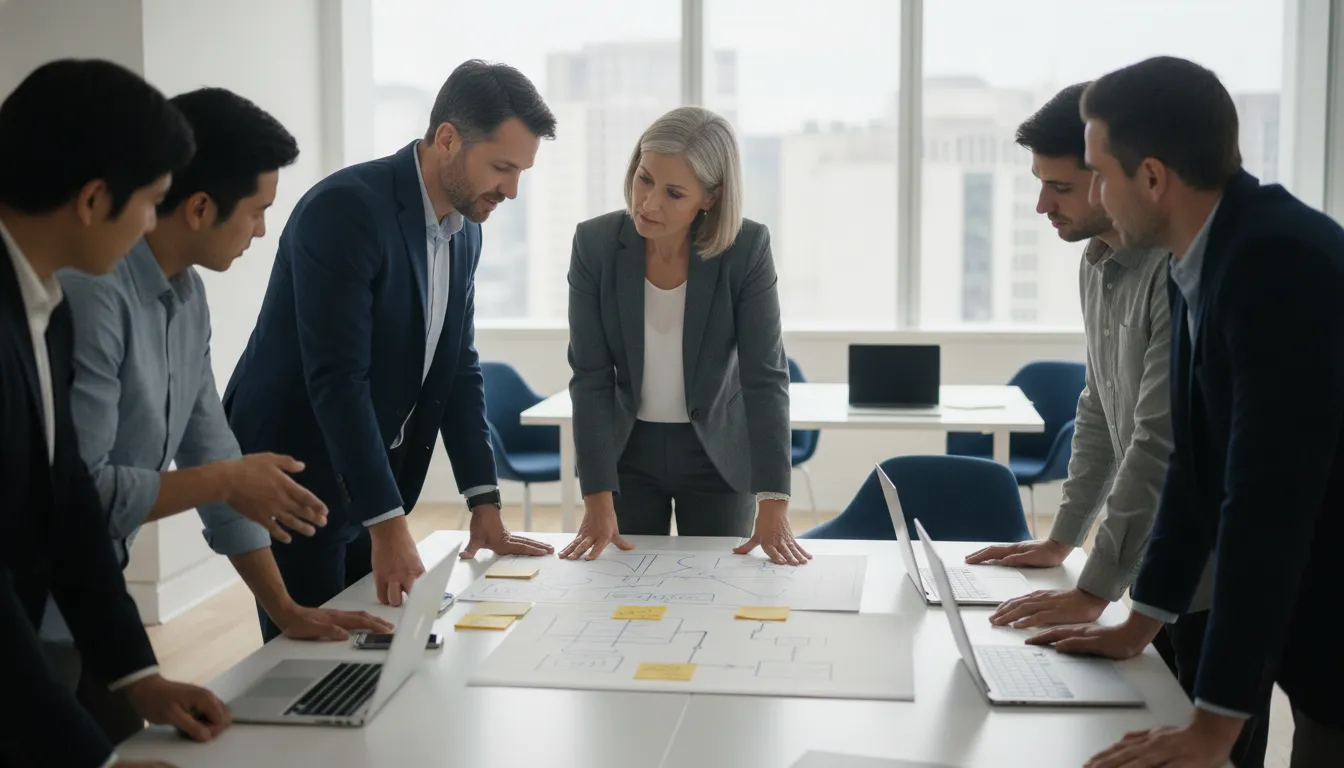 MSP owner and operations leader reviewing a managed staffing workflow