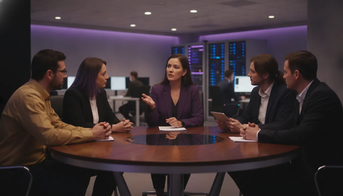 MSP owner discussing a talent and operations plan with a business team