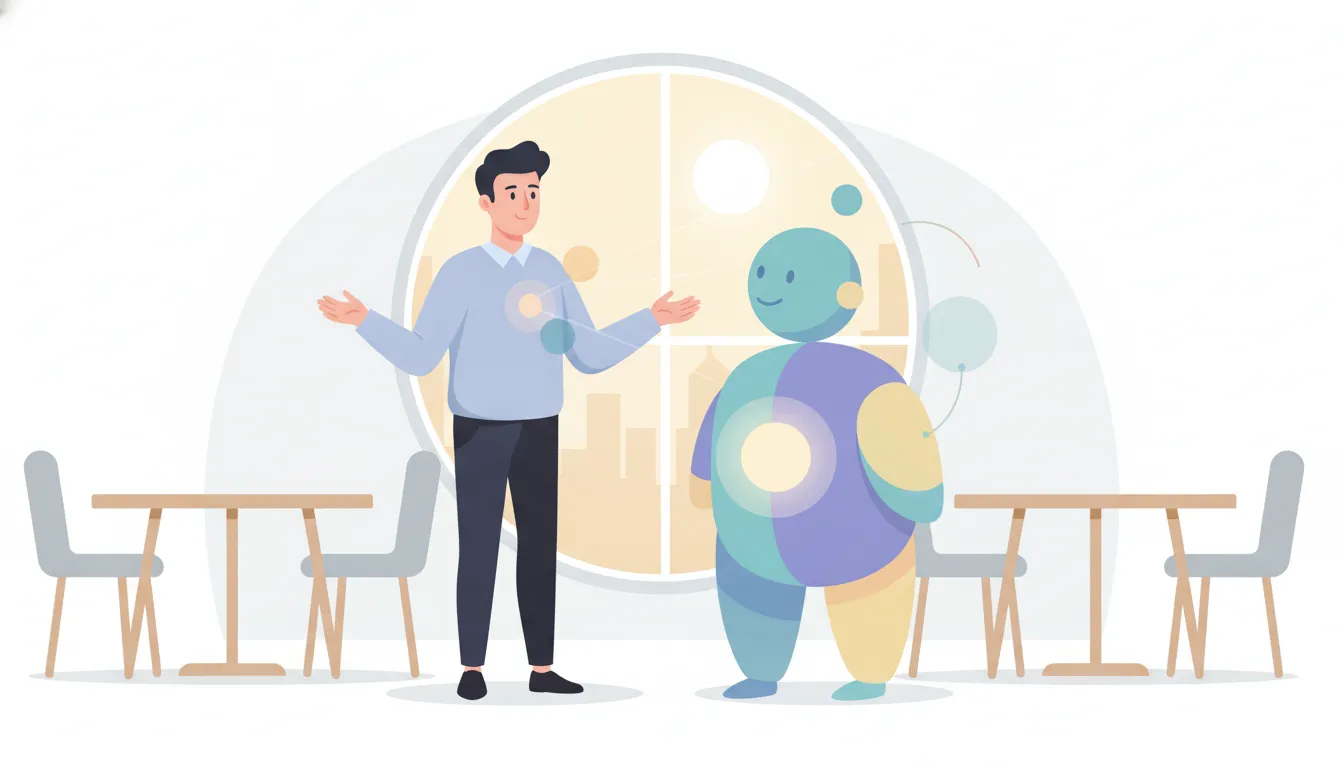 Manager using an ai coach to reflect on a workplace situation