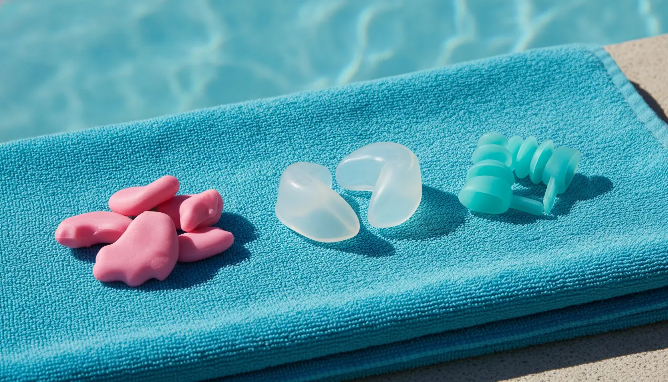 Moldable, ergonomic, and flanged swimming ear plugs compared poolside