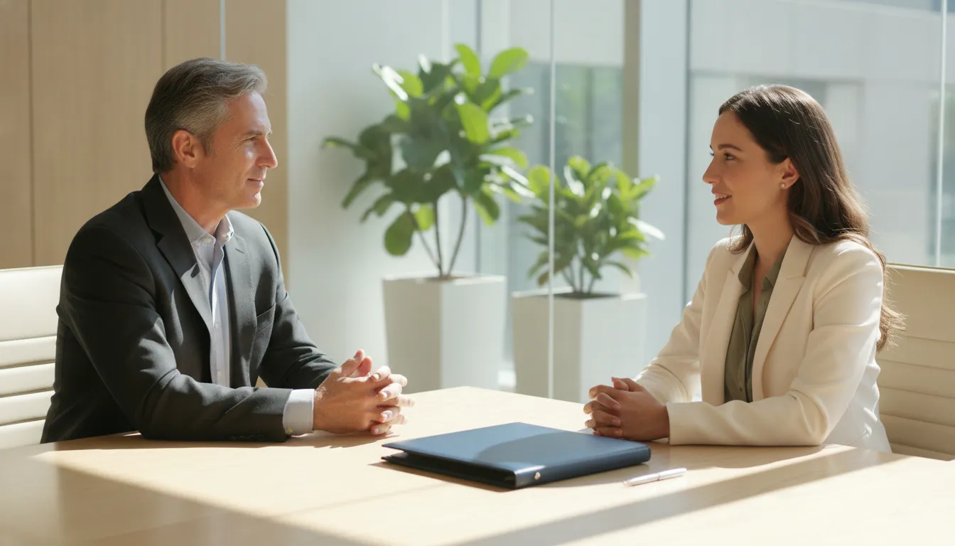 Trustee and beneficiary discussing trust administration in California