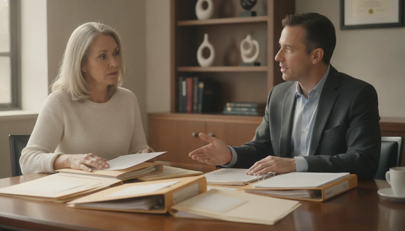 Executor discussing probate responsibilities with an attorney