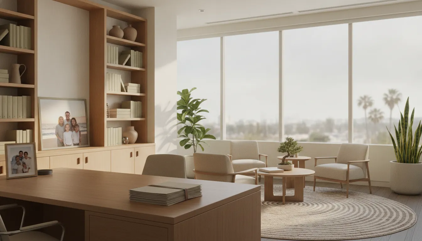California estate planning attorney desk with documents