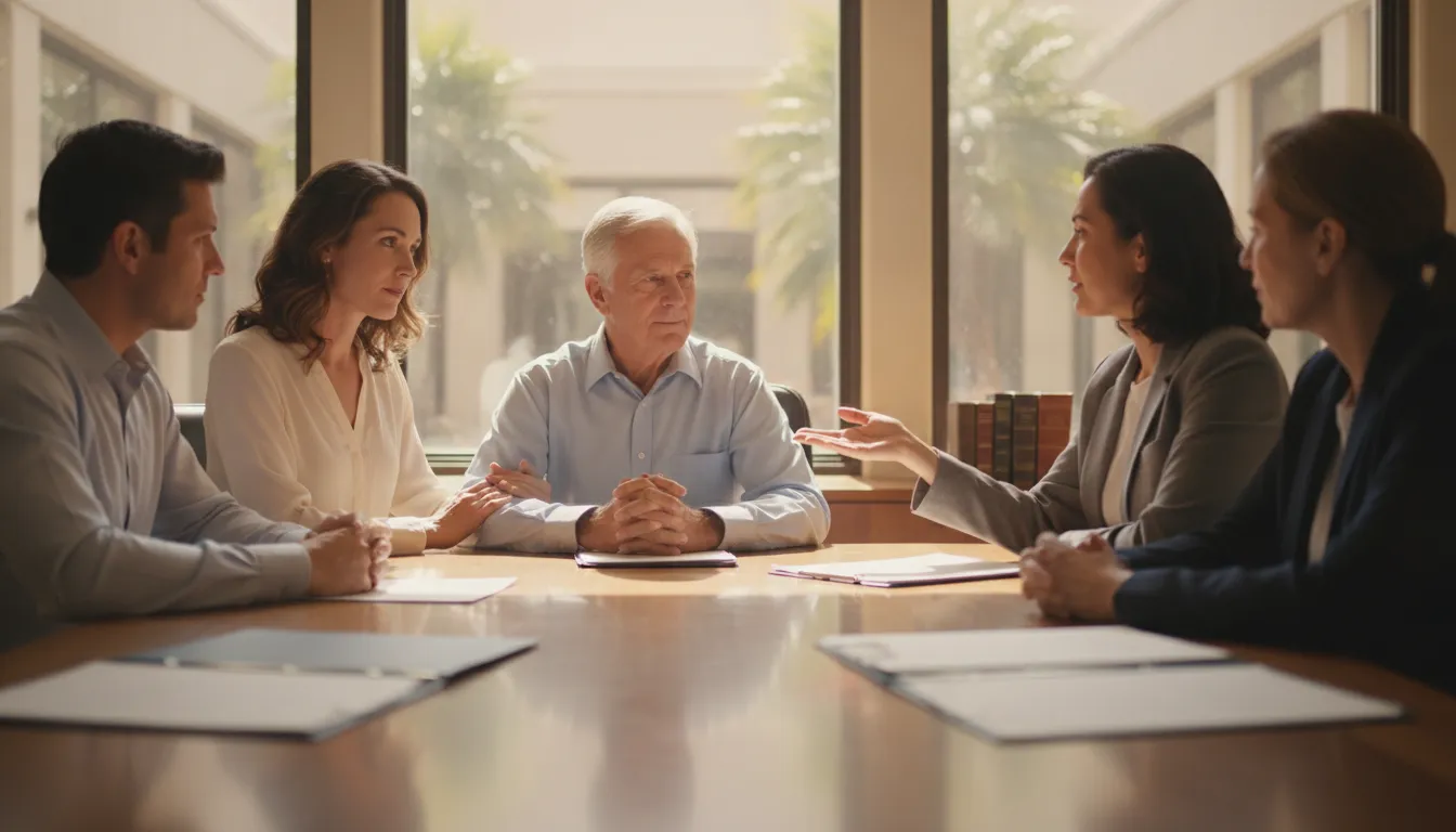 California family discussing an estate plan with an attorney