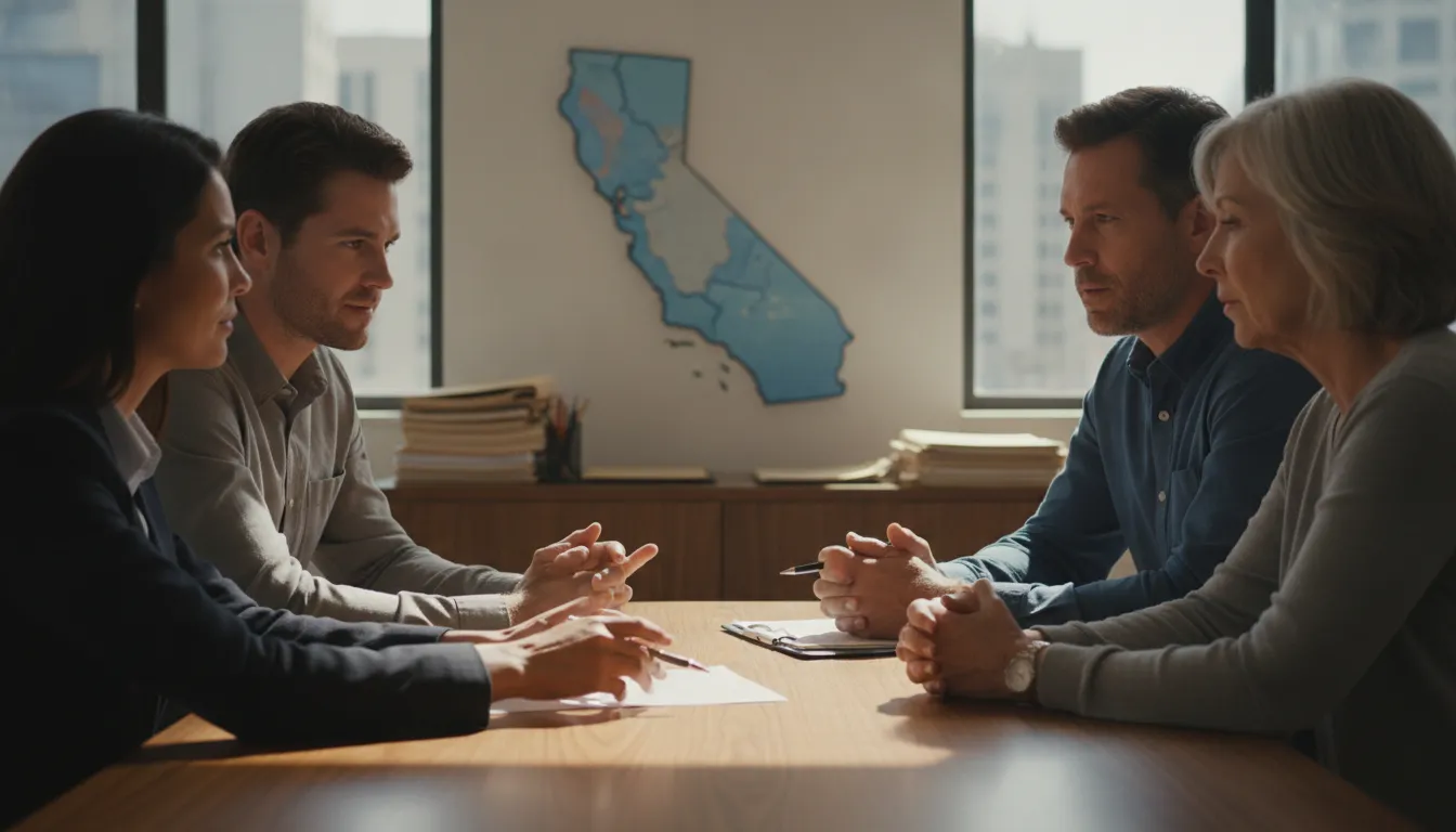 California family reviewing irrevocable trust planning with an attorney