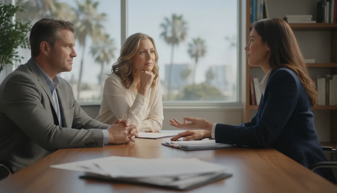 California family discussing a successor trustee transition with an attorney