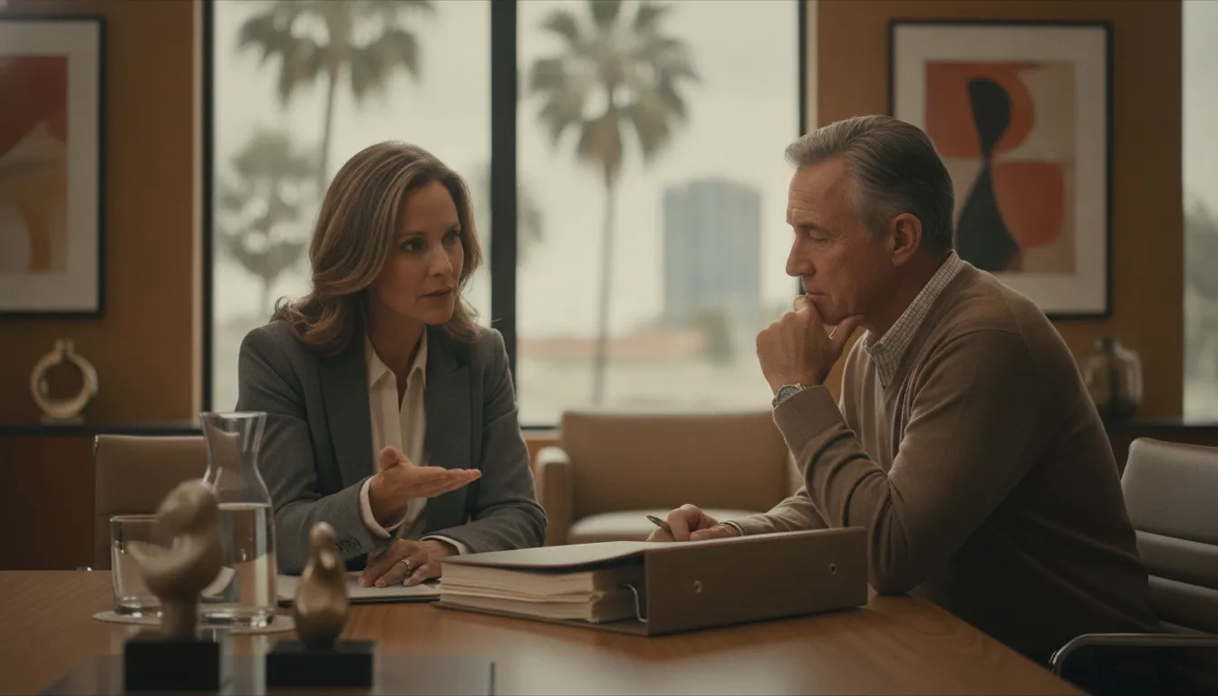 Successor trustee discussing a trust transition with a California attorney