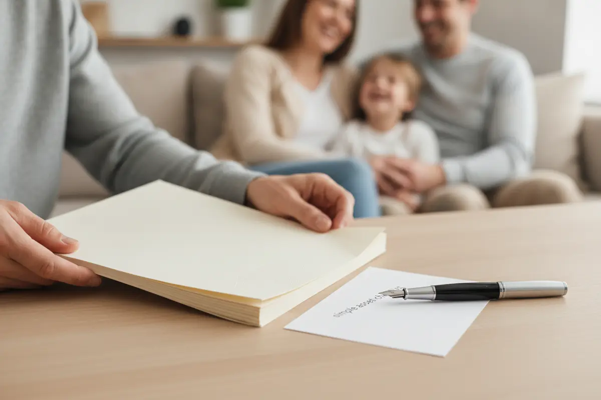 Partnership agreement and estate planning checklist on a desk