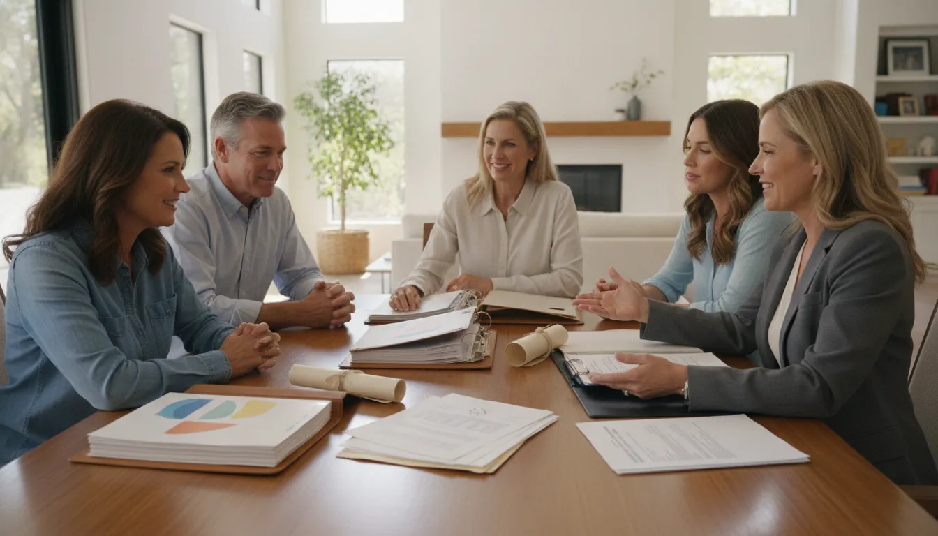 Family and estate planning attorney reviewing a property and account inventory
