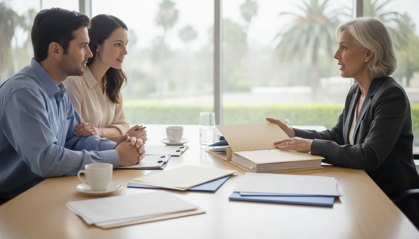 California family organizing trust administration records with an attorney