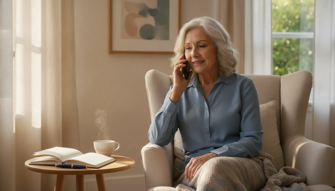 Older adult receiving individual teletherapy support at home after a driving change