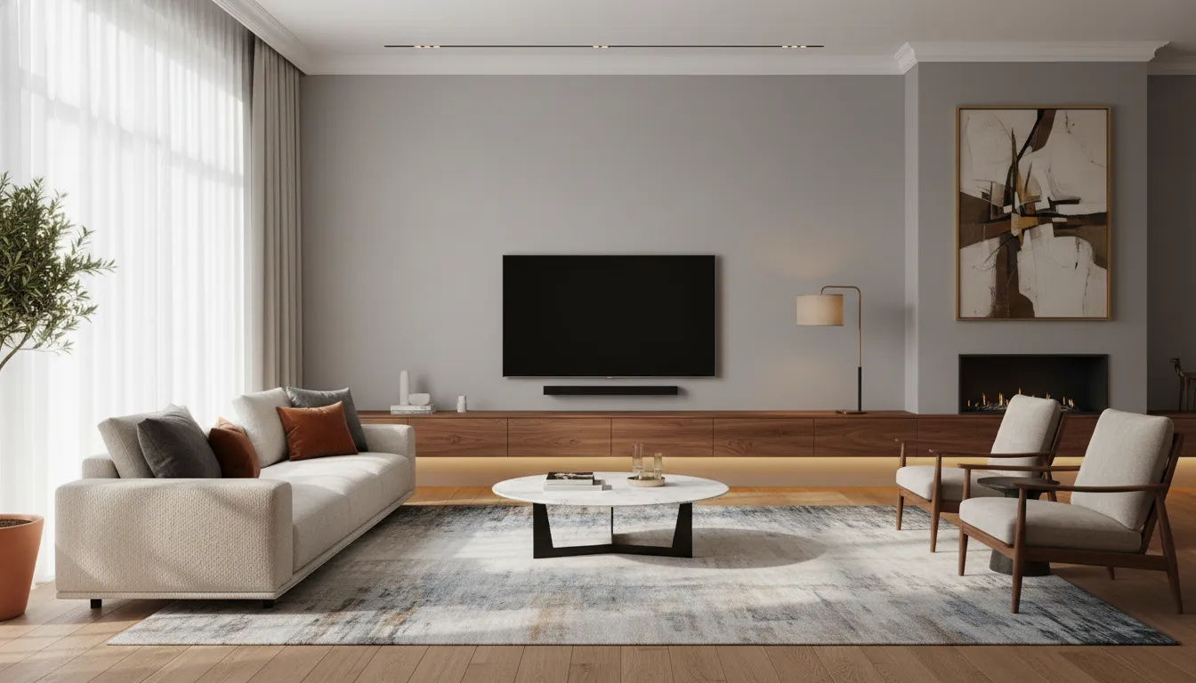 Modern TV stand with European living room furniture