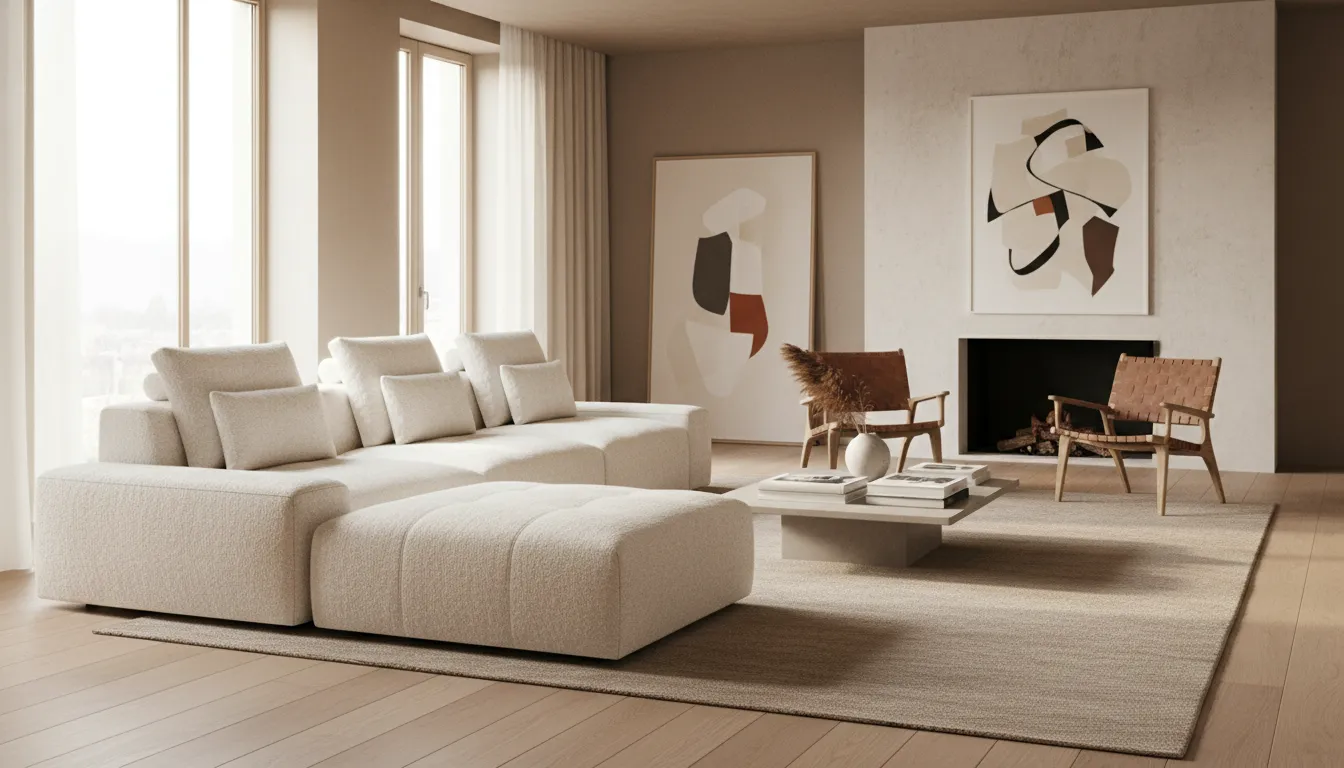 Italian sofa comparison in a contemporary European living room