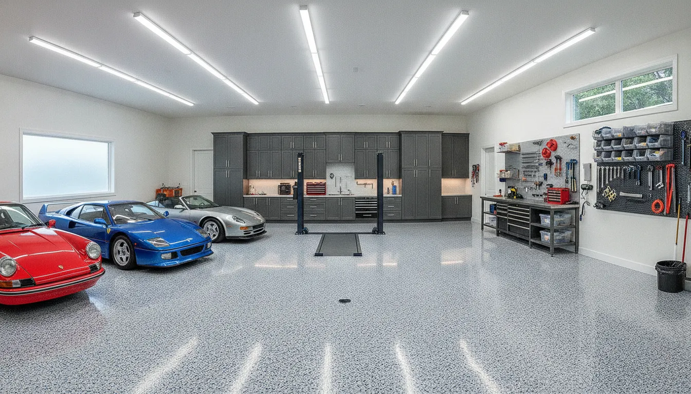 premium decorative flake garage floor finish