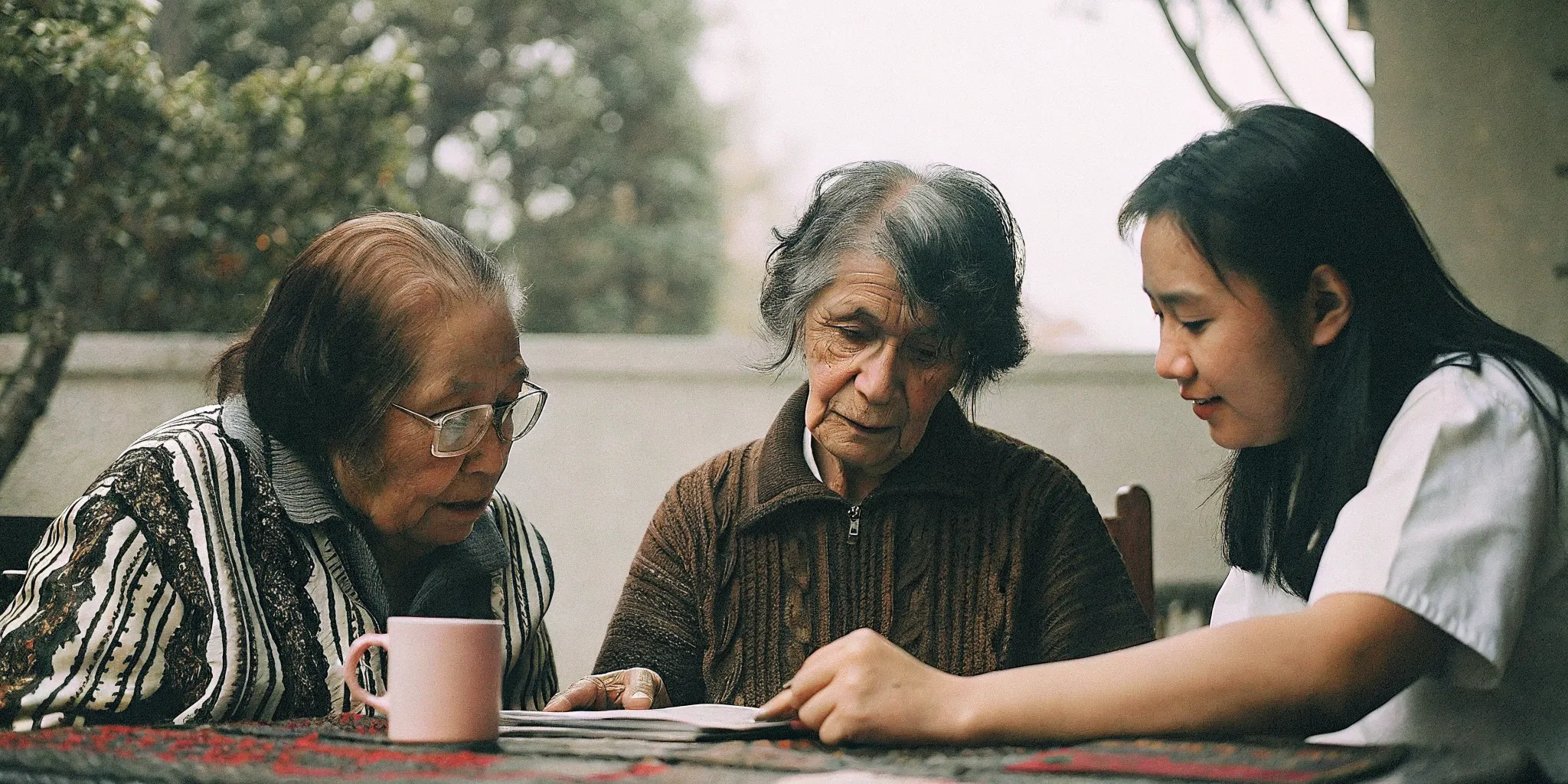 Colorado family reviewing a long-term care insurance policy and home care notes together