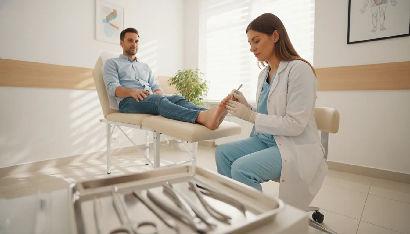 Ingrown toenail removal evaluation by a podiatrist