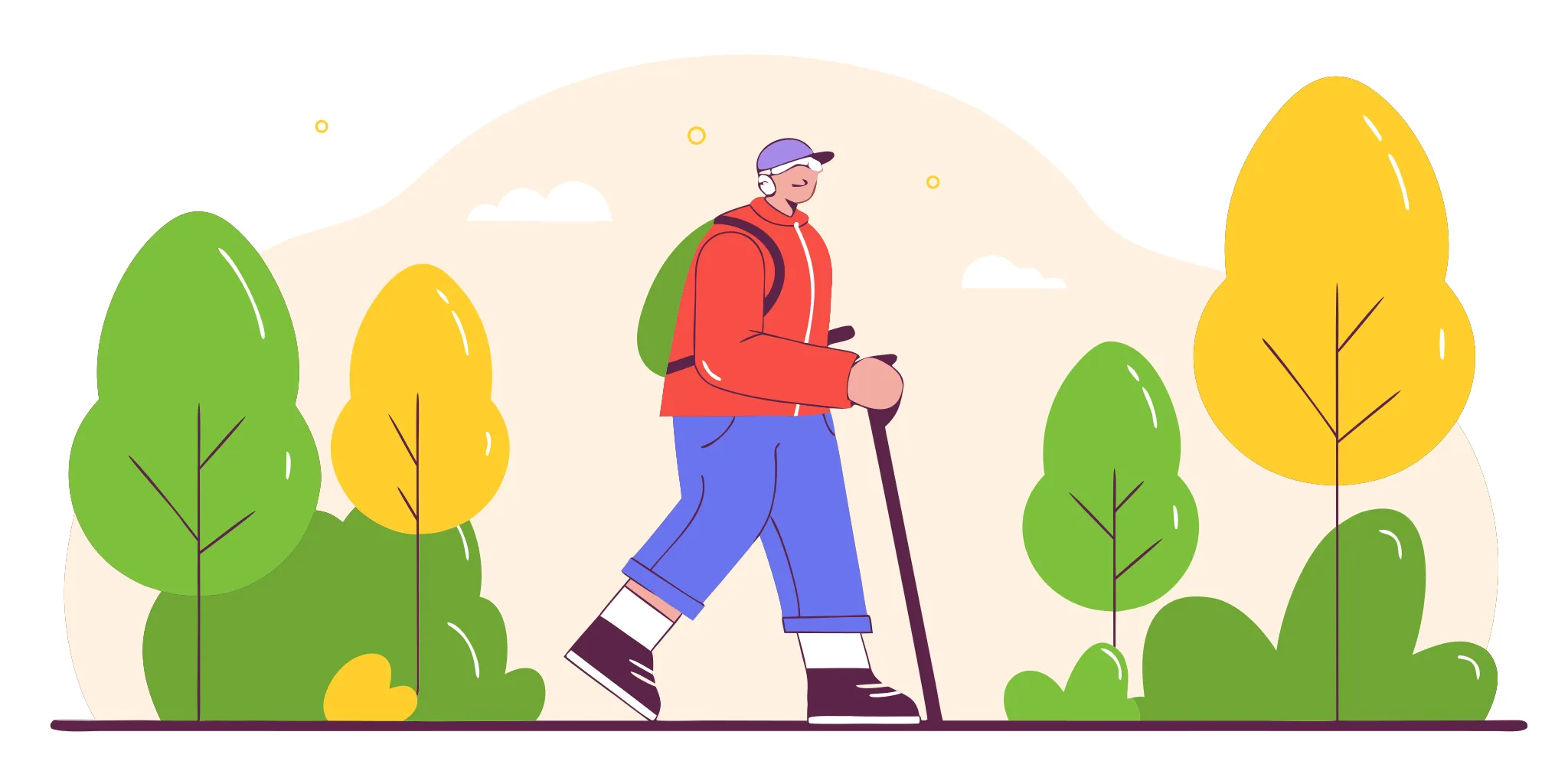 Veteran walking outdoor