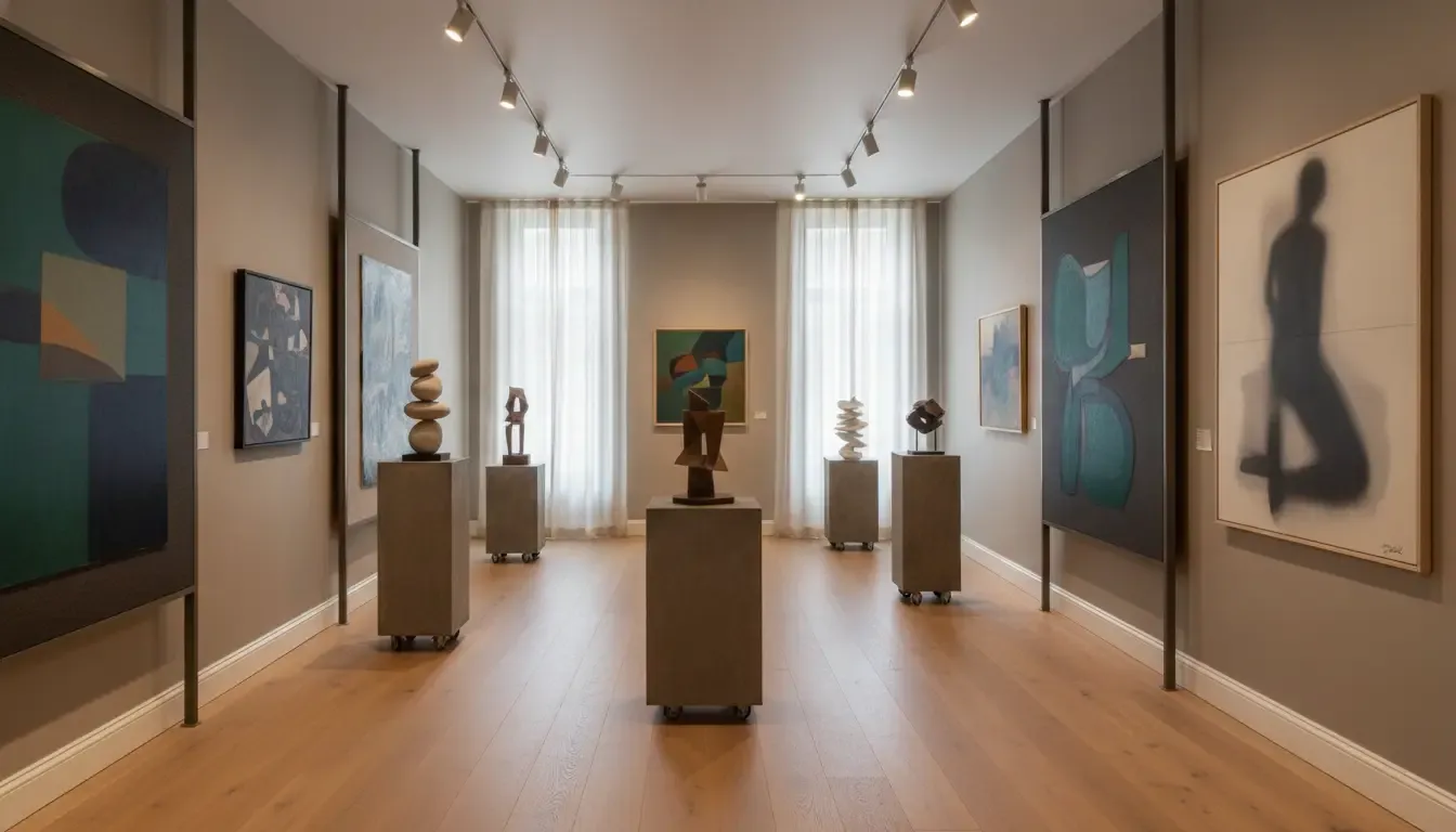 Flexible contemporary art collection display in a bespoke private home