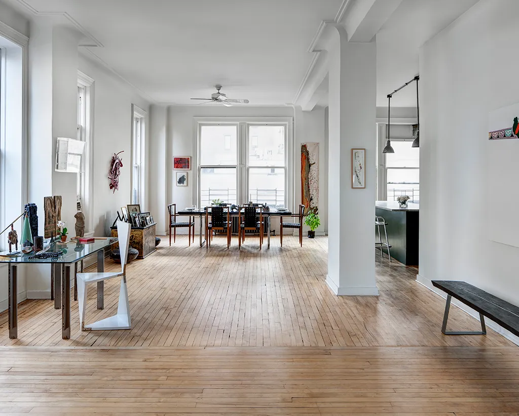 New York loft architecture supporting a curated art collection